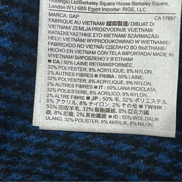 Gap Blue Wool Plaid Mini Skirt 14 Womens Academia Goth Moto Biker Grunge Preppy - Picture 8 of 9